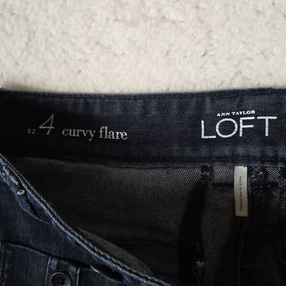 Ann Taylor LOFT Women's High Rise Curvy Fit Flare Denim Jeans Blue Size 4 - Picture 5 of 7